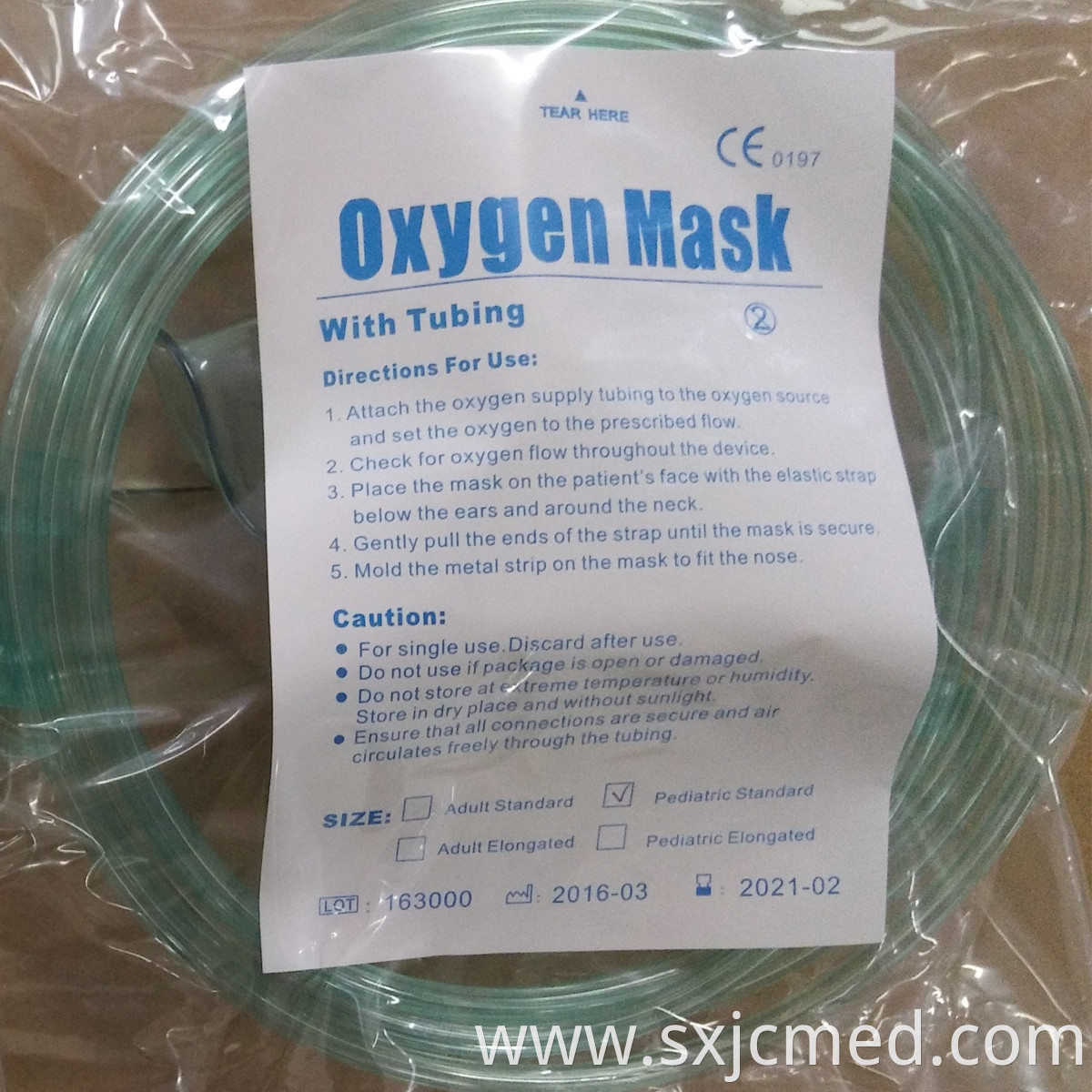 Adult 7FT Supply PVC Oxygen Tubing Masks